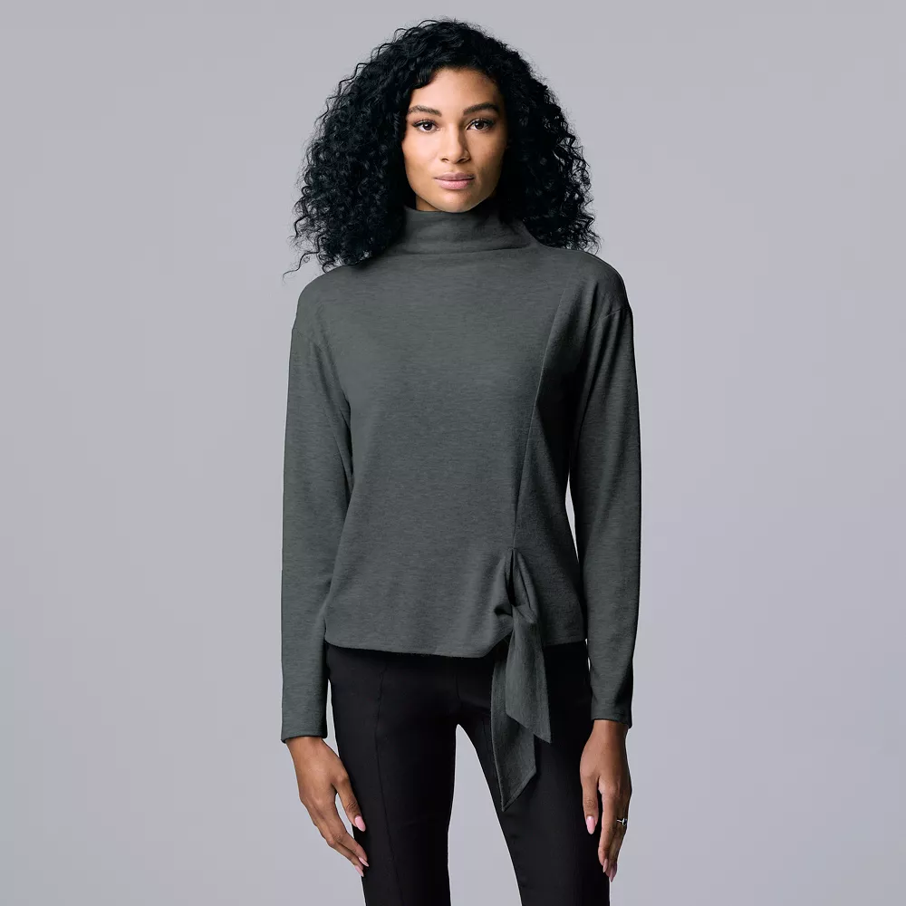 Women's Simply Vera Vera Wang Cozy Knot-Front Top 5 Women's Simply Vera Vera Wang Cozy Knot-Front Top - Image 3
