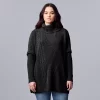 Women's Simply Vera Vera Wang Traveling Cable-Knit Poncho Sweater -Simply Vera Vera Wang Shop 5797212 Vera Black