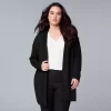 Women's Simply Vera Vera Wang Braided Long Cardigan Sweater -Simply Vera Vera Wang Shop 5798421 Vera Black