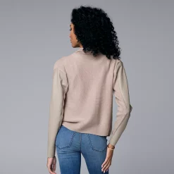 Women's Simply Vera Vera Wang Draped Open-Front Cardigan -Simply Vera Vera Wang Shop 5799910 ALT