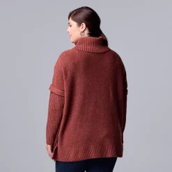 Plus Size Simply Vera Vera Wang Cable Knit Traveling Poncho -Simply Vera Vera Wang Shop 5800250 ALT