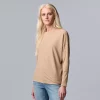 Women's Simply Vera Vera Wang Cozy Ribbed Top 2 Women's Simply Vera Vera Wang Cozy Ribbed Top -Simply Vera Vera Wang Shop 5804140 Hazelnut Gelato