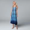 Women's Simply Vera Vera Wang Maxi Chemise -Simply Vera Vera Wang Shop 5804566 Navy Ombre Plaid