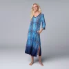 Women's Simply Vera Vera Wang Maxi Caftan -Simply Vera Vera Wang Shop 5809674 Navy Ombre Plaid