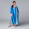 Plus Size Simply Vera Vera Wang Maxi Caftan -Simply Vera Vera Wang Shop 5809679 Blue Stripe