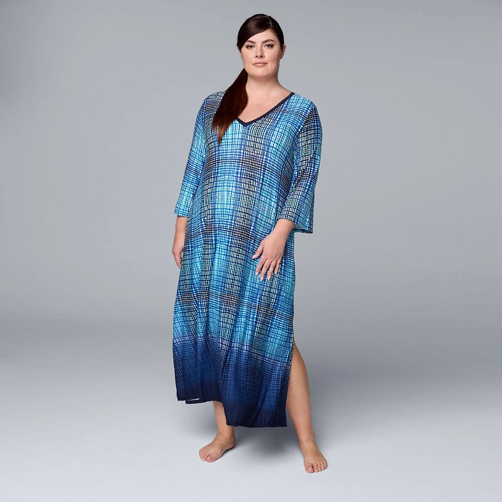 Plus Size Simply Vera Vera Wang Maxi Caftan 4 Plus Size Simply Vera Vera Wang Maxi Caftan - Image 2