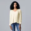 Women's Simply Vera Vera Wang Pleated Splitneck Top 1 Women's Simply Vera Vera Wang Pleated Splitneck Top -Simply Vera Vera Wang Shop 5810998 Vanilla