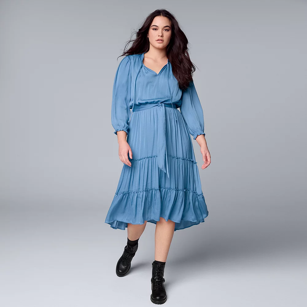 Women's Simply Vera Vera Wang High-Low Tiered Midi Dress 5 Women's Simply Vera Vera Wang High-Low Tiered Midi Dress - Image 3