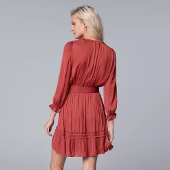 Women's Simply Vera Vera Wang Ruffle Shirt Dress 12 Women's Simply Vera Vera Wang Ruffle Shirt Dress -Simply Vera Vera Wang Shop 5836918 ALT