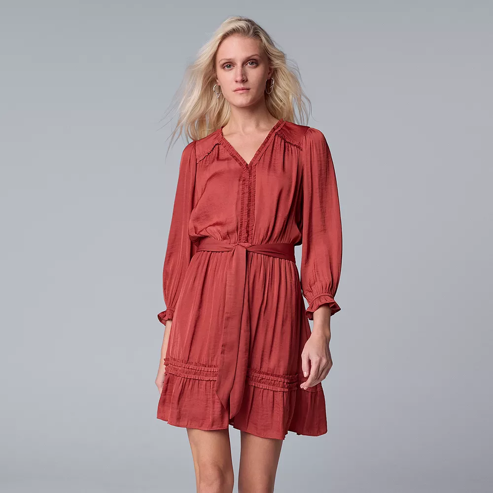 Women's Simply Vera Vera Wang Ruffle Shirt Dress 4 Women's Simply Vera Vera Wang Ruffle Shirt Dress - Image 2