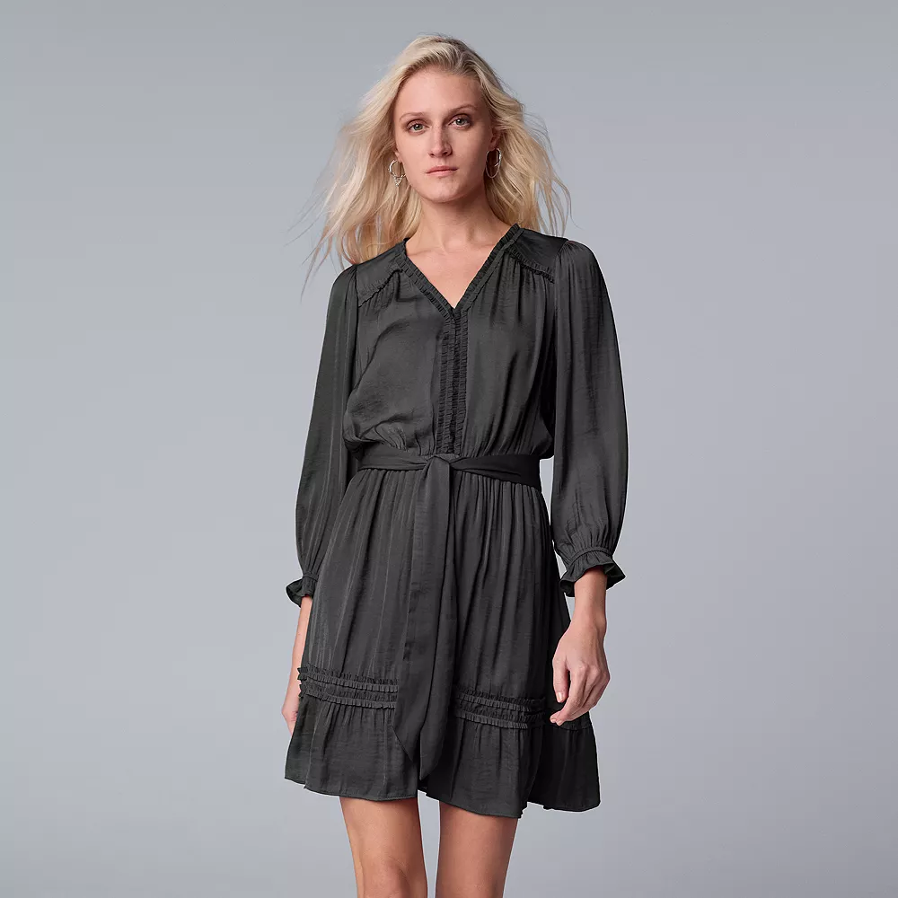 Women's Simply Vera Vera Wang Ruffle Shirt Dress 5 Women's Simply Vera Vera Wang Ruffle Shirt Dress - Image 3