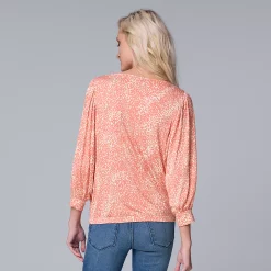 Women's Simply Vera Vera Wang Banded-Hem Draped Top -Simply Vera Vera Wang Shop 5841061 ALT