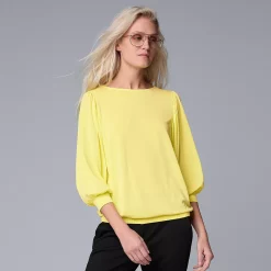 Women's Simply Vera Vera Wang Banded-Hem Draped Top -Simply Vera Vera Wang Shop 5841061 Green Believer