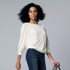 Women's Simply Vera Vera Wang Banded-Hem Draped Top