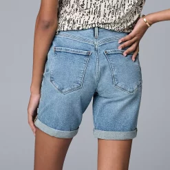 Women's Simply Vera Vera Wang High-Waist Jean Shorts -Simply Vera Vera Wang Shop 5852952 ALT