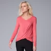 Women's Simply Vera Vera Wang Twist-Front Top -Simply Vera Vera Wang Shop 5853079 Comet Coral