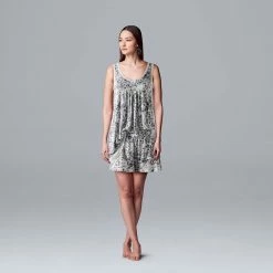 Women's Simply Vera Vera Wang Basic Luxury Tank & Boxer Sleep Set -Simply Vera Vera Wang Shop 5859500 ALT2