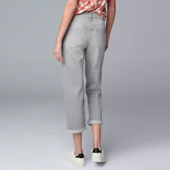 Women's Simply Vera Vera Wang Relaxed Boyfriend Crop Pants -Simply Vera Vera Wang Shop 5880278 ALT