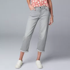 Simply Vera Vera Wang Shop 44 Women's Simply Vera Vera Wang Relaxed Boyfriend Crop Pants