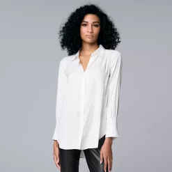 Women's Simply Vera Vera Wang Tunic Blouse -Simply Vera Vera Wang Shop 5890081 Modern White