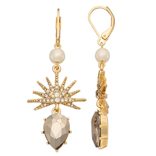 Simply Vera Vera Wang Gold Tone Simulated Pearl Celestial Drop Earrings -Simply Vera Vera Wang Shop 5892983