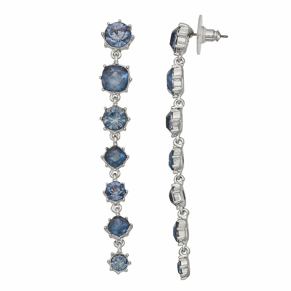 Simply Vera Vera Wang Silver Tone Simulated Blue Crystal Linear Drop Earrings 3 Simply Vera Vera Wang Silver Tone Simulated Blue Crystal Linear Drop Earrings