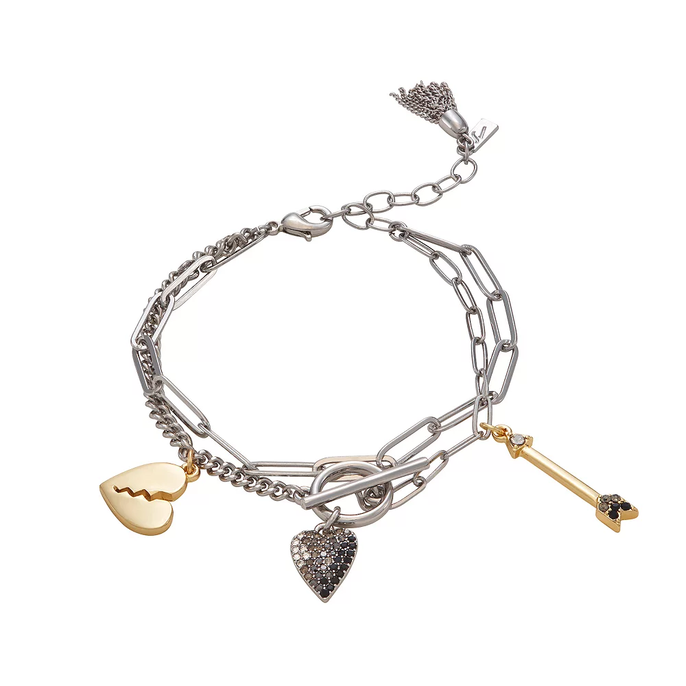 Simply Vera Vera Wang 2-Row Charm Bracelet 3 Simply Vera Vera Wang 2-Row Charm Bracelet