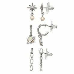 Simply Vera Vera Wang Silver Tone Galaxy Drop Earring Set