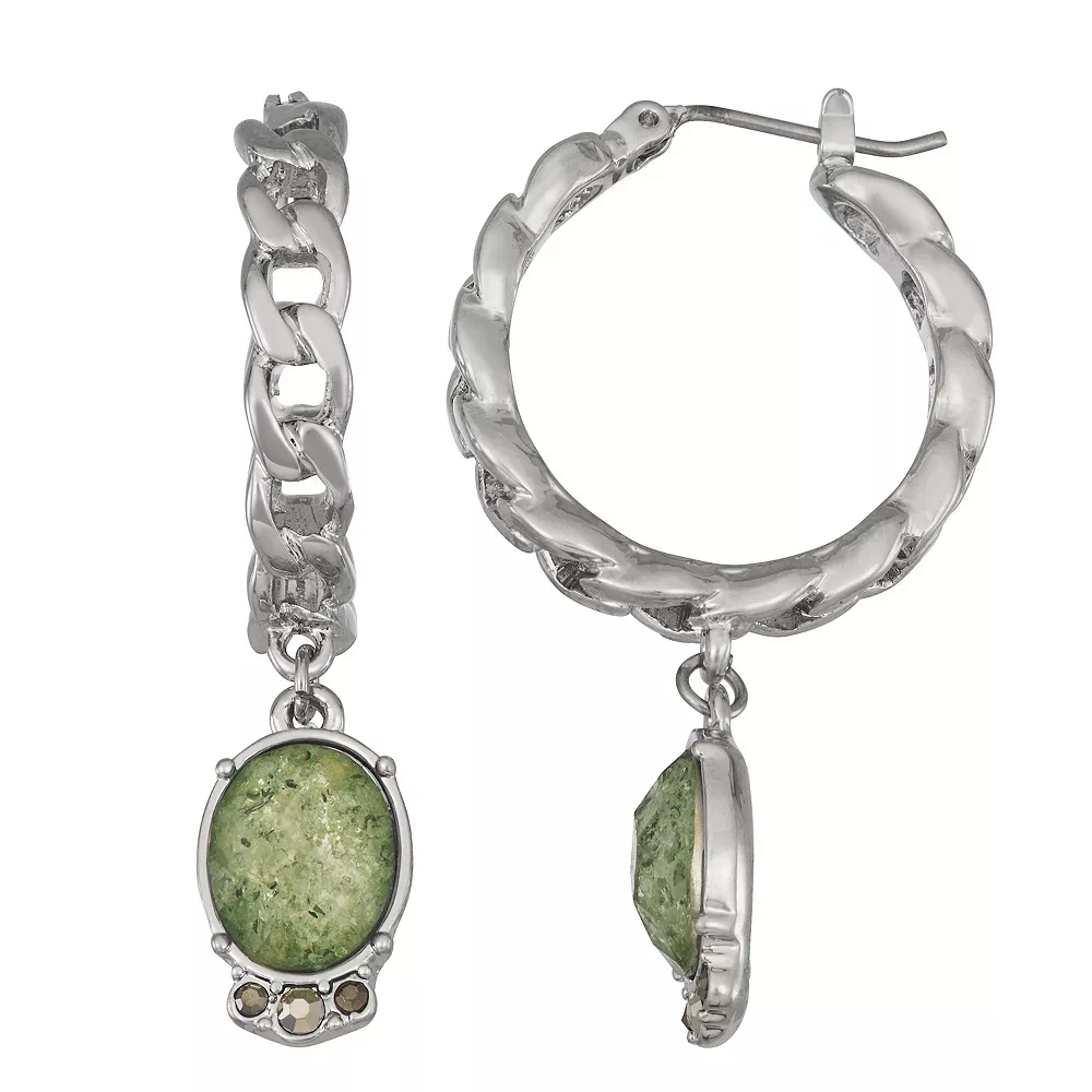 Simply Vera Vera Wang Silver-Tone 20 MM Drop Hoop Earrings 3 Simply Vera Vera Wang Silver-Tone 20 MM Drop Hoop Earrings