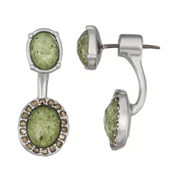 Simply Vera Vera Wang Silver-Tone Green Stone Stud Earrings