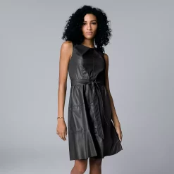 Women's Simply Vera Vera Wang Faux-Leather Dress