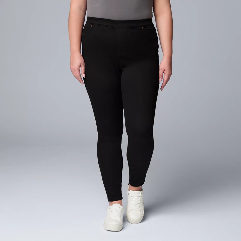 Plus Size Simply Vera Vera Wang Mid-Rise Shaping Denim Leggings 4 Plus Size Simply Vera Vera Wang Mid-Rise Shaping Denim Leggings - Image 2