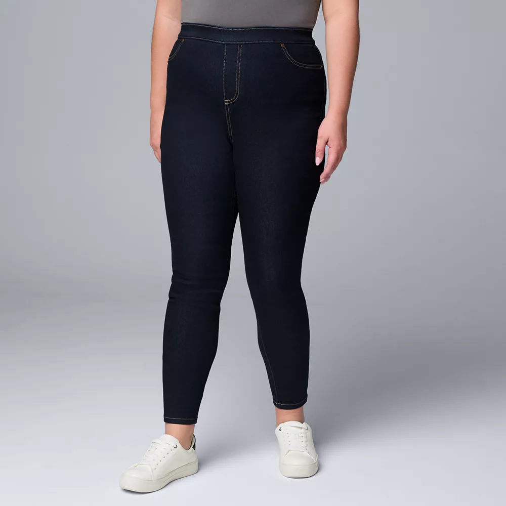 Plus Size Simply Vera Vera Wang Mid-Rise Shaping Denim Leggings 3 Plus Size Simply Vera Vera Wang Mid-Rise Shaping Denim Leggings