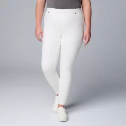 Plus Size Simply Vera Vera Wang Mid-Rise Shaping Denim Leggings 7 Plus Size Simply Vera Vera Wang Mid-Rise Shaping Denim Leggings -Simply Vera Vera Wang Shop 5900853 White