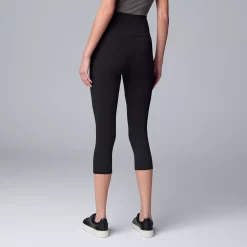 Women's Simply Vera Vera Wang High Rise Cotton Shaping Capri Leggings -Simply Vera Vera Wang Shop 5910199 ALT