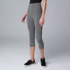 Women's Simply Vera Vera Wang High Rise Cotton Shaping Capri Leggings -Simply Vera Vera Wang Shop 5910199 Dark Heather Gray