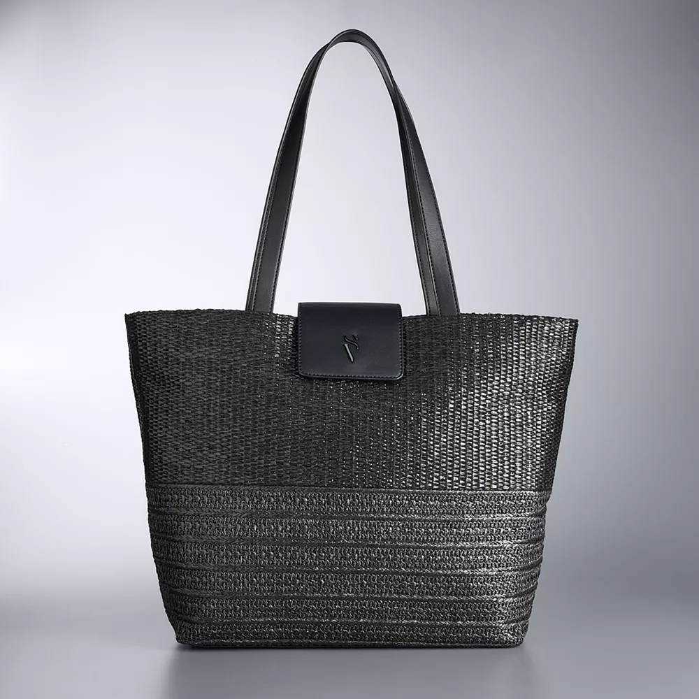 Simply Vera Vera Wang Straw Tote Bag 3 Simply Vera Vera Wang Straw Tote Bag