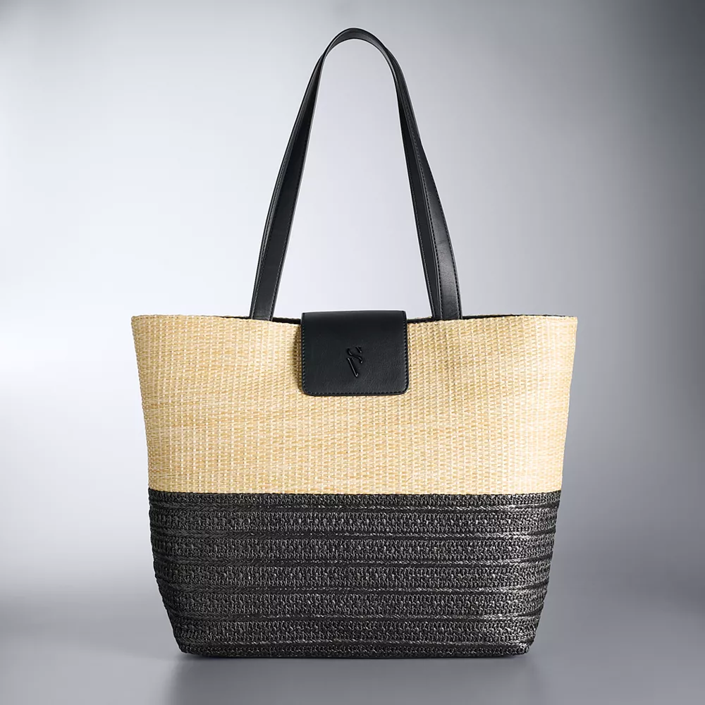 Simply Vera Vera Wang Straw Tote Bag 4 Simply Vera Vera Wang Straw Tote Bag - Image 2