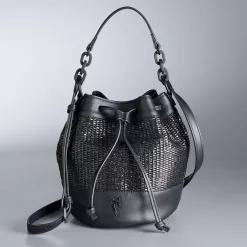 Simply Vera Vera Wang Straw Bucket Bag -Simply Vera Vera Wang Shop 5918239 Black Straw