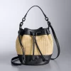 Simply Vera Vera Wang Straw Bucket Bag -Simply Vera Vera Wang Shop 5918239 Natural Black Straw