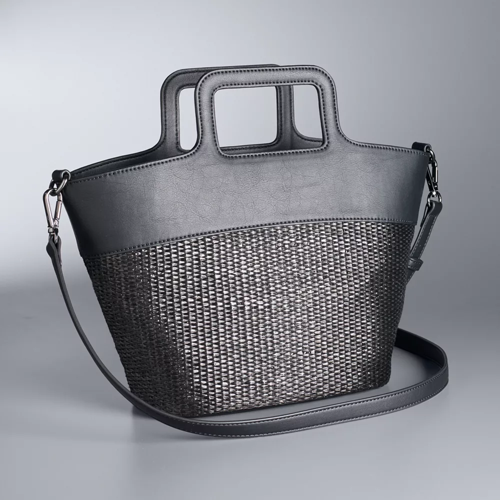 Simply Vera Vera Wang Top Handle Straw Satchel Bag 6 Simply Vera Vera Wang Top Handle Straw Satchel Bag - Image 4