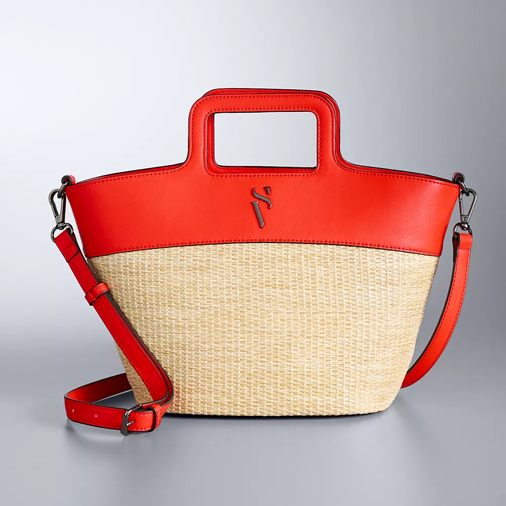 Simply Vera Vera Wang Top Handle Straw Satchel Bag 4 Simply Vera Vera Wang Top Handle Straw Satchel Bag - Image 2