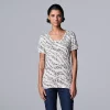 Petite Simply Vera Vera Wang Printed Short Sleeve Tee -Simply Vera Vera Wang Shop 6037535 Tiger Ditsy