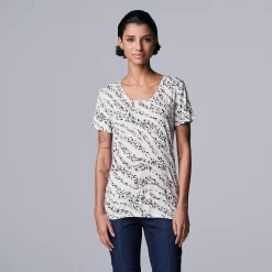 Simply Vera Vera Wang Shop 26 Petite Simply Vera Vera Wang Printed Short Sleeve Tee