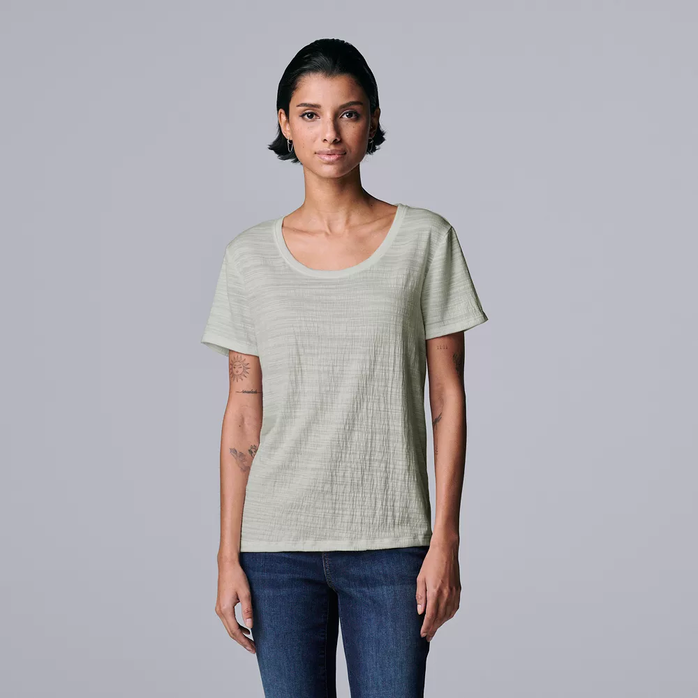Women's Simply Vera Vera Wang Relaxed Fit Textured Tee 3 Women's Simply Vera Vera Wang Relaxed Fit Textured Tee - Image 2
