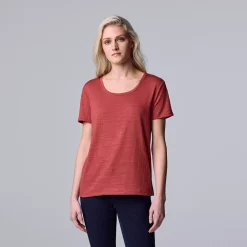 Women's Simply Vera Vera Wang Relaxed Fit Textured Tee 10 Women's Simply Vera Vera Wang Relaxed Fit Textured Tee -Simply Vera Vera Wang Shop 6046893 Mauve Elegance