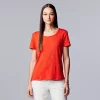 Women's Simply Vera Vera Wang Relaxed Fit Textured Tee -Simply Vera Vera Wang Shop 6046893 Red Kiss