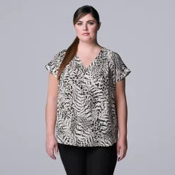 Plus Size Simply Vera Vera Wang Dolman Popover Top -Simply Vera Vera Wang Shop 6047268 Abstract Feather A