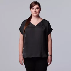 Plus Size Simply Vera Vera Wang Dolman Popover Top -Simply Vera Vera Wang Shop 6047268 Black