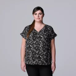 Plus Size Simply Vera Vera Wang Dolman Popover Top -Simply Vera Vera Wang Shop 6047268 Garden Foliage D